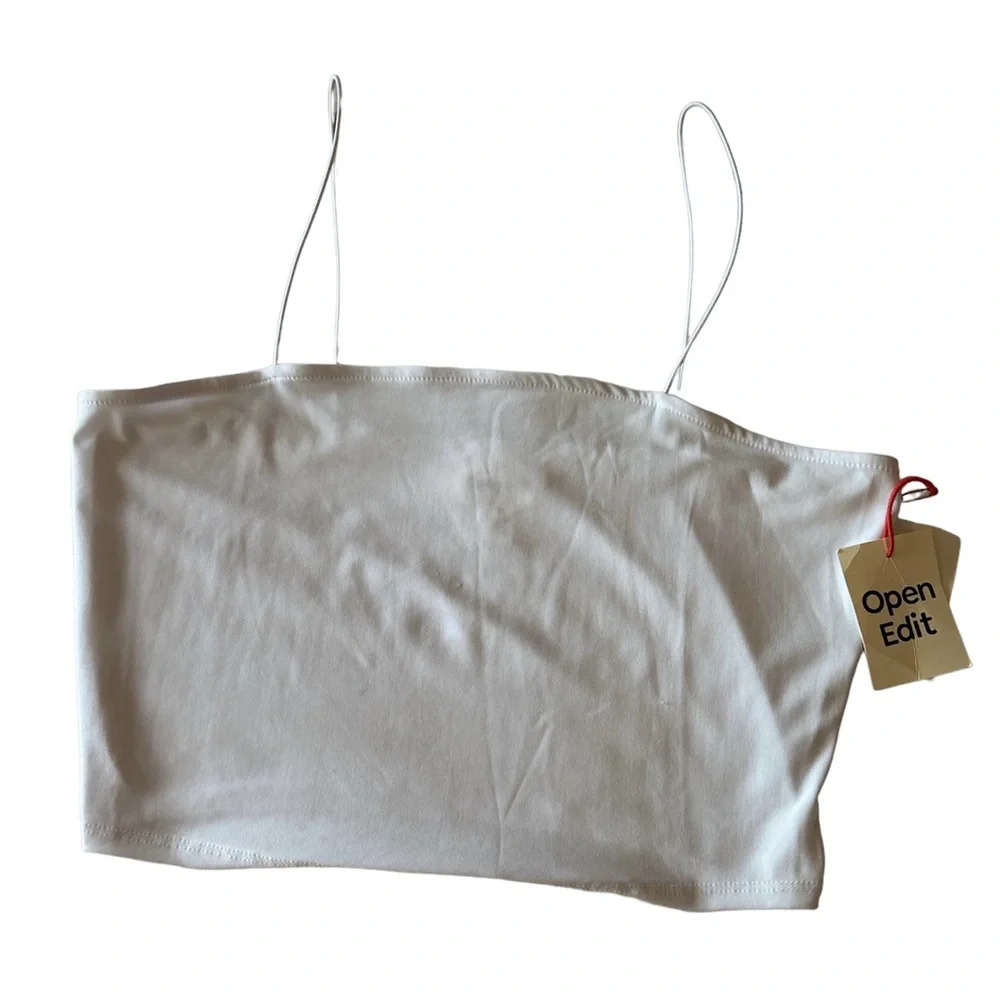 Open Edit White Cropped Spaghetti Strap Medium Bn… - image 1